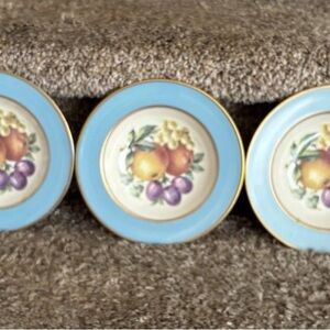 Light Blue Fruit Motif Porcelain small bowls - Set